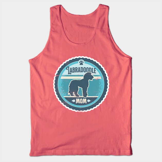 Labradoodle Mom - Distressed Labradoodle Silhouette Design Tank Top by DoggyStyles